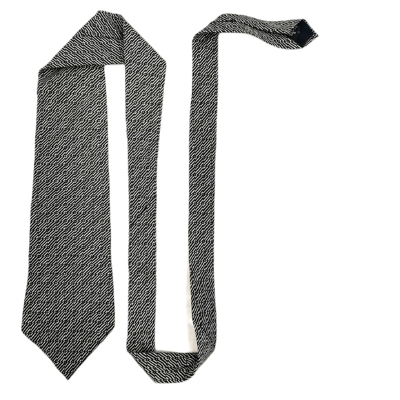 Guess Other - Guess 100% Silk Vintage Geometric Gray Black Long Professional Neck Tie